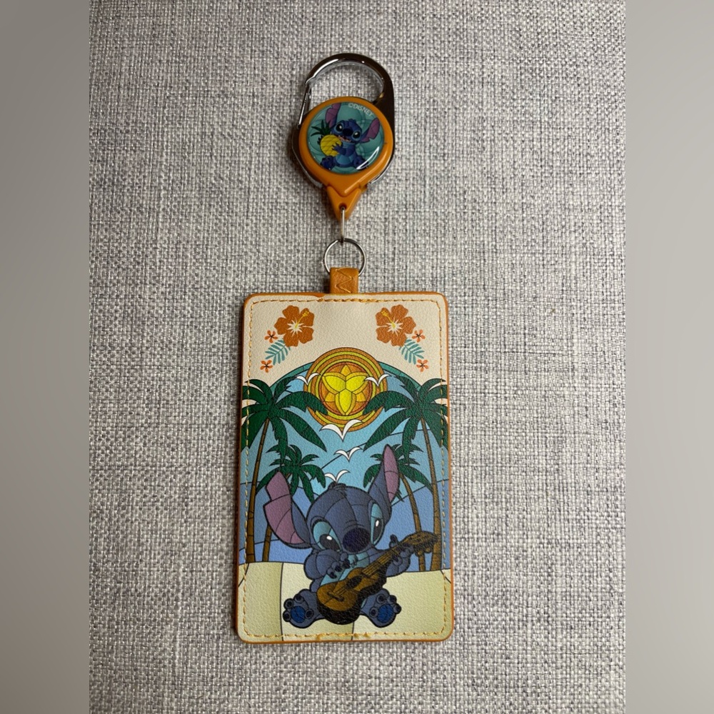 Disney Lilo & Stitch Ukulele Stained Glass Lanyard